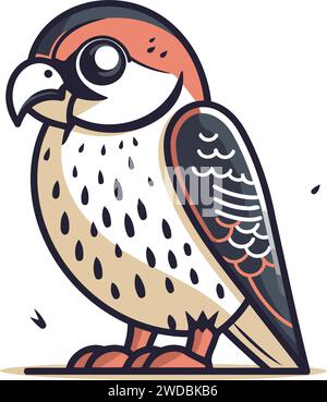 Illustration vectorielle d'un oiseau kestrel isolé sur fond blanc. Illustration de Vecteur