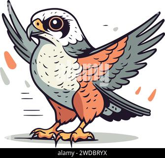 Illustration d'un oiseau mignon de kestrel. Illustration vectorielle. Illustration de Vecteur