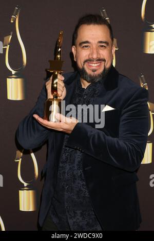 10th Annual Society of Voice Arts and Sciences Voice Awards Gala Winners Circle à l'hôtel Beverly Hilton le 9 décembre 2023 à Beverly Hills, CA avec : Mario Cordova où : Beverly Hills, Californie, États-Unis quand : 10 décembre 2023 crédit : Nicky Nelson/WENN Banque D'Images