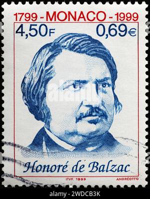 Honoré de Balzac sur timbre-poste français Banque D'Images