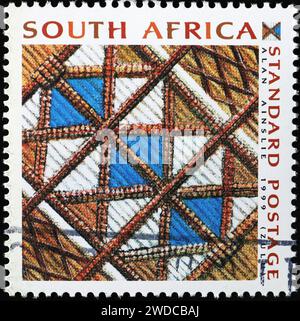 Motifs indigènes sud-africains sur timbre Banque D'Images