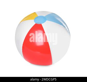 Une boule gonflable colorée isolée sur blanc Banque D'Images