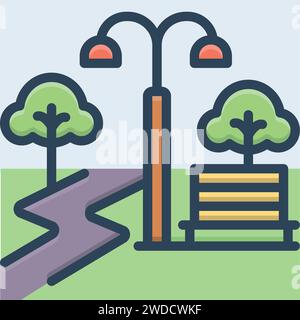 Icône pour Park, jardin Illustration de Vecteur