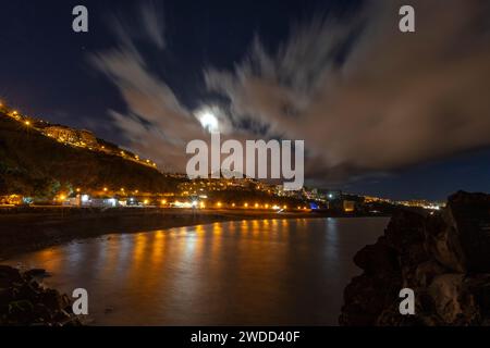 Câmara de Lobos la nuit, Madère, Portugal Banque D'Images