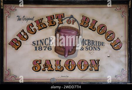 Bucket of Blood Saloon, Virginia City, village minier historique, Nevada, États-Unis Banque D'Images