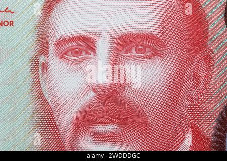 Ernest Rutherford un portrait en gros plan de New Zealand Money - Dollar Banque D'Images