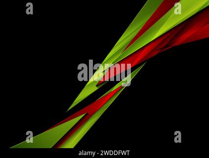 Rouge vif vert brillant rayures abstraites fond d'entreprise. Conception vectorielle Illustration de Vecteur