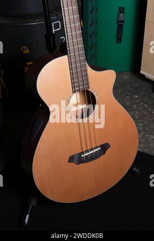 Guitare basse acoustique Banque D'Images