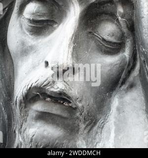 Mort de Jésus. Statue de visage de jésus mourant. Concepts et vacances. Pâques. Banque D'Images