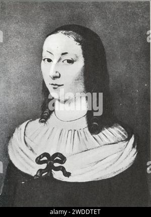 PORTRAIT DE GILBERTE PÉRIER, SOEUR AÎNÉE DE BLAISE PASCAL. AUTEUR DE LA ''VIE DE PASCAL'' Banque D'Images