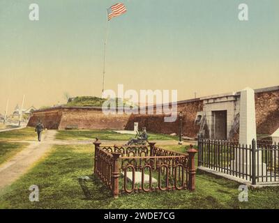 Fort Moultrie, Sullivan Island, Charleston, Caroline du Sud 1900. Banque D'Images