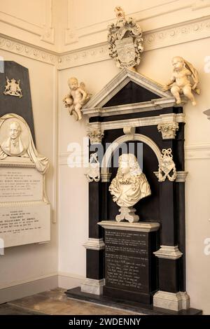 Royaume-Uni, Angleterre, Warwickshire, Compton Verney, Chapel, 1668 tombe de Sir Grevill Verney Banque D'Images