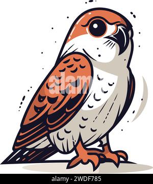 Illustration vectorielle d'un mignon kestrel sur un fond blanc. Illustration de Vecteur