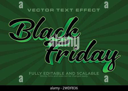 Black Friday 3D Text Effect 100 fichier EPS modifiable le mot et la police peuvent être modifiés Illustration de Vecteur