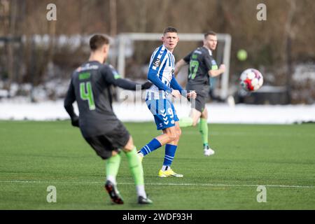 Varde, Danemark. 19 janvier 2024. Elias Sorensen (9) d'Esbjerg FB vu lors d'un test match entre Esbjerg FB et Viborg FF à Varde. (Crédit photo : Gonzales photo - Frederikke Jensen). Banque D'Images