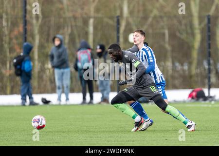 Varde, Danemark. 19 janvier 2024. Alassana Jatta (12) de Viborg FF vu lors d'un test match entre Esbjerg FB et Viborg FF à Varde. (Crédit photo : Gonzales photo - Frederikke Jensen). Banque D'Images