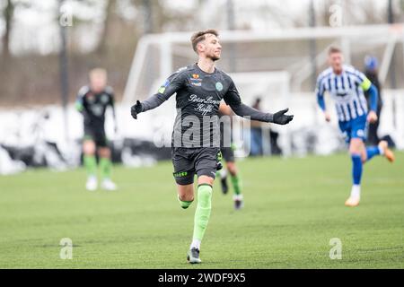 Varde, Danemark. 19 janvier 2024. Nicolas Bürgy (4) de Viborg FF vu lors d'un test match entre Esbjerg FB et Viborg FF à Varde. (Crédit photo : Gonzales photo - Frederikke Jensen). Banque D'Images