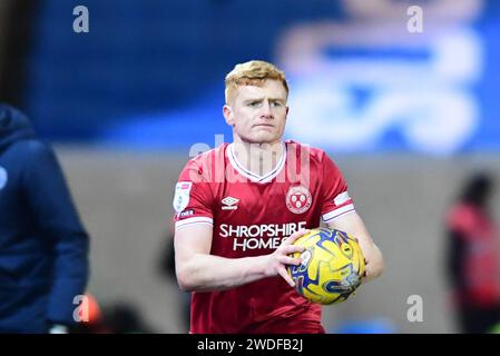 Peterborough le samedi 20 janvier 2024. Morgan Feeney (5 Shrewsbury Town) lors du match de Sky Bet League 1 entre Peterborough et Shrewsbury Town à London Road, Peterborough le samedi 20 janvier 2024. (Photo : Kevin Hodgson | MI News) crédit : MI News & Sport / Alamy Live News Banque D'Images