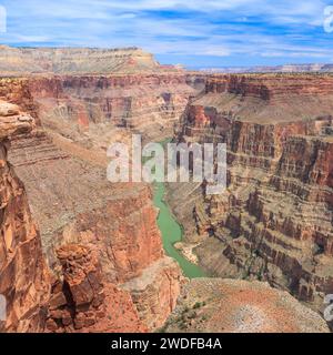 Colorado river vu de saddle horse trail à toroweap oublier dans le parc national du Grand Canyon, Arizona Banque D'Images