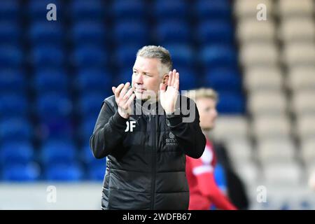 Peterborough le samedi 20 janvier 2024. Manager Darren Ferguson (Manager Peterborough United) lors du match de Sky Bet League 1 entre Peterborough et Shrewsbury Town à London Road, Peterborough le samedi 20 janvier 2024. (Photo : Kevin Hodgson | MI News) crédit : MI News & Sport / Alamy Live News Banque D'Images