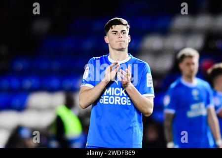 Peterborough le samedi 20 janvier 2024. Ronnie Edwards (4 Peterborough United) lors du match de Sky Bet League 1 entre Peterborough et Shrewsbury Town à London Road, Peterborough le samedi 20 janvier 2024. (Photo : Kevin Hodgson | MI News) crédit : MI News & Sport / Alamy Live News Banque D'Images