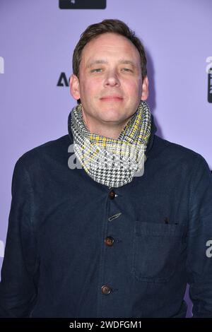 Dominic Norris assiste à la première de The Outrun lors du Festival du film de Sundance 2024 au Library Center Theatre le 19 janvier 2024 à Park City, Utah. Photo : C Flanigan/imageSPACE/Sipa USA crédit : SIPA USA/Alamy Live News Banque D'Images