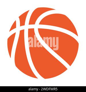 ballon de basket-ball - illustration à vecteur de couleur, fond blanc Illustration de Vecteur