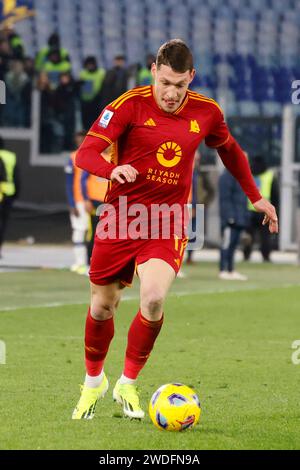 Rome, Italie. 20 janvier 2024. Andrea Belotti, de L'AS Roma, en action lors du match de championnat italien de Serie A entre Roma et Hellas Vérone au Stade Olympique de Rome, Italie, le 20 janvier 2024. Crédit : Riccardo de Luca - Update Images/Alamy Live News Banque D'Images