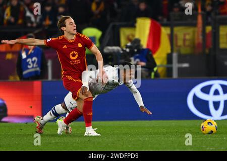 Rome, Italie. 20 janvier 2024. **** En action lors du match de Serie A entre AS Roma et Hellas Verona au Stadio Olimpico à Rome, Italie le 20 janvier 2024. Crédit : Nicola Ianuale/Alamy Live News Banque D'Images