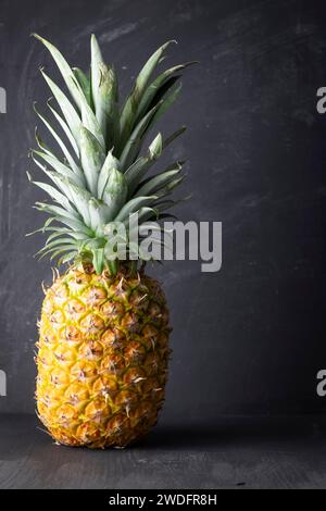 Photographie vibrante d'ananas sur fond noir Banque D'Images