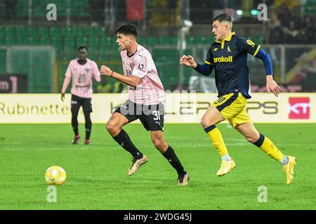 Palerme, Italie. 20 janvier 2024. Giuseppe Aurelio (Palermo F.C.) lors du match italien de Serie BKT entre Palermo F.C. et Modena F.C. 2018 le 20 janvier 2024 au stade Renzo Barbera à Palerme, Italie crédit : Agence de photo indépendante/Alamy Live News Banque D'Images