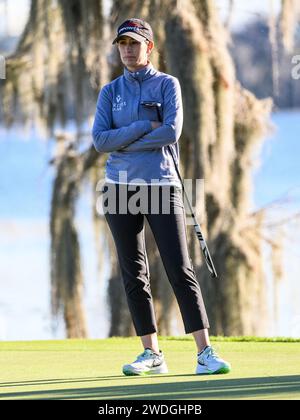 Orlando, FL, États-Unis. 20 janvier 2024. Cheyenne Knight sur le 18e green lors de la troisième manche du Hilton Grand Vacations Tournament of Champions qui s'est tenu au Lake Nona Golf & Country Club à Orlando, FL. Romeo T Guzman/CSM/Alamy Live News Banque D'Images