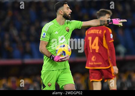 Rome, Latium. 20 janvier 2024. Rui Patricio d'AS Roma lors du match de Serie A entre Roma et Hellas Verona au Stade Olympique, Italie, le 20 janvier 2024. Photographer01 crédit : Agence de photo indépendante / Alamy Live News Banque D'Images