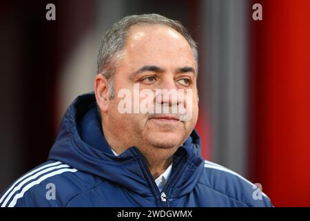 Brentford le samedi 20 janvier 2024. Kyriakos Doureka, directeur du football de Nottingham Forest lors du match de Premier League entre Brentford et Nottingham Forest au Gtech Community Stadium, Brentford le samedi 20 janvier 2024. (Photo : Jon Hobley | MI News) crédit : MI News & Sport / Alamy Live News Banque D'Images