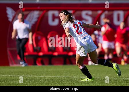 Séville, Espagne. 20 avril 2024. Gemma Gili du Sevilla FC lors du match de Liga entre le Sevilla FC et le Villarreal CF a joué au Jesus Navas Stadium le 20 2024 janvier à Séville, en Espagne. (Photo PRESSINPHOTO) crédit : PRESSINPHOTO SPORTS AGENCY/Alamy Live News Banque D'Images