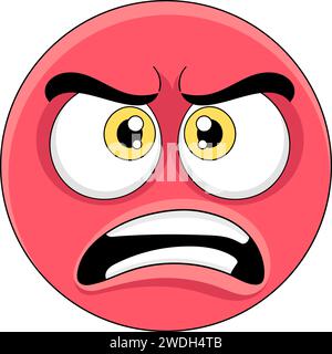 logo de dessin animé boule rouge avec expression faciale triste sanglotant. image créative Illustration de Vecteur