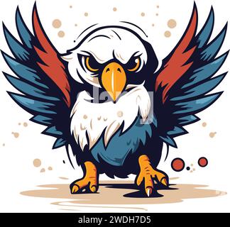 Illustration vectorielle de mascotte d'aigle isolée sur fond blanc pour t-shirt et autres utilisations. Illustration de Vecteur