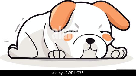 Mignon chien dormant. Illustration vectorielle dans le style doodle. Illustration de Vecteur