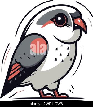 Illustration vectorielle d'un oiseau kestrel isolé sur fond blanc. Illustration de Vecteur