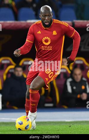 Rome, Latium. 20 janvier 2024. Romelu Lukaku de Roma lors du match de Serie A entre Roma et Hellas Vérone au Stade Olympique, Italie, le 20 janvier 2024. Crédit : massimo insabato/Alamy Live News Banque D'Images