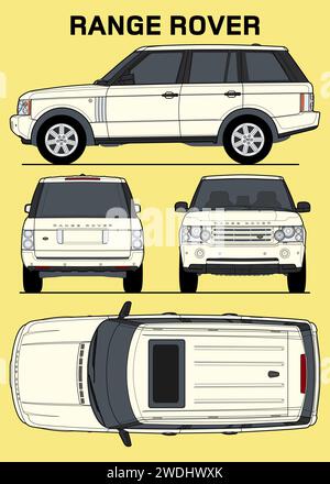 Affiche représentant un modèle de voiture Range Rover Illustration de Vecteur