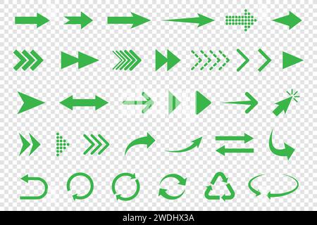 Ensemble d'icônes vectorielles flèches isolées Illustration de Vecteur