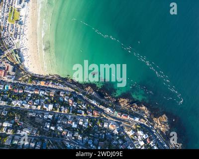 Sea Dog Weekluy surfski course à Fish Hoek, Afrique du Sud Banque D'Images