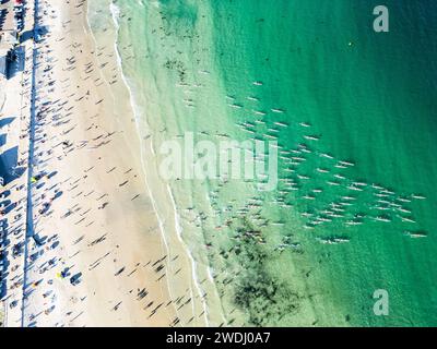 Sea Dog Weekluy surfski course à Fish Hoek, Afrique du Sud Banque D'Images