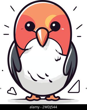 Mignon cockatoo de dessin animé. Illustration vectorielle isolée sur fond blanc. Illustration de Vecteur