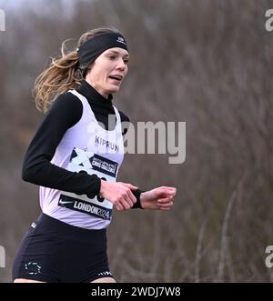 Hampstead, Angleterre. 20 janvier 2024. Abbie Donnelly en route pour remporter la course senior féminine au London International Cross Country. Crédit : Nigel Bramley/Alamy Live News Banque D'Images