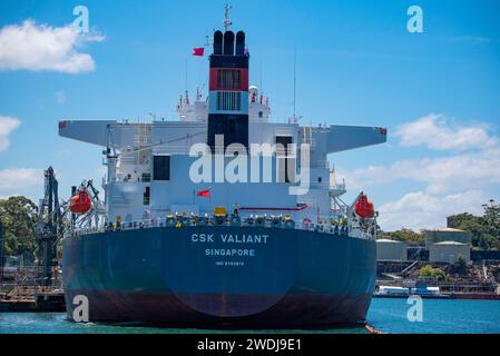 Le pétrolier de 63 000 tonnes, CSK Valiant, amarré à Berry's Bay dans le port de Sydney, en Australie, livrant du pétrole de Singapour Banque D'Images