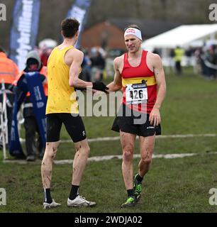 Hampstead, Angleterre. 20 janvier 2024. Tom Evans (426) d'après le London International Cross Country. Crédit : Nigel Bramley/Alamy Live News Banque D'Images