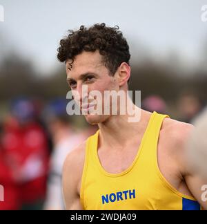 Hampstead, Angleterre. 20 janvier 2024. Hugo Milner après le London International Cross Country. Crédit : Nigel Bramley/Alamy Live News Banque D'Images