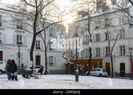 Paris, France, place du Tertre dans les quaters Montmartre de Paris, Editorial seulement. Banque D'Images
